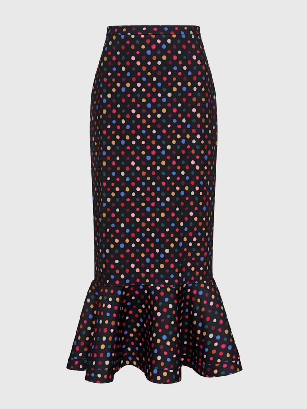 Stunning SALONI Mermaid Skirt Midi Multi Colored Polka Dots Designer Small 6